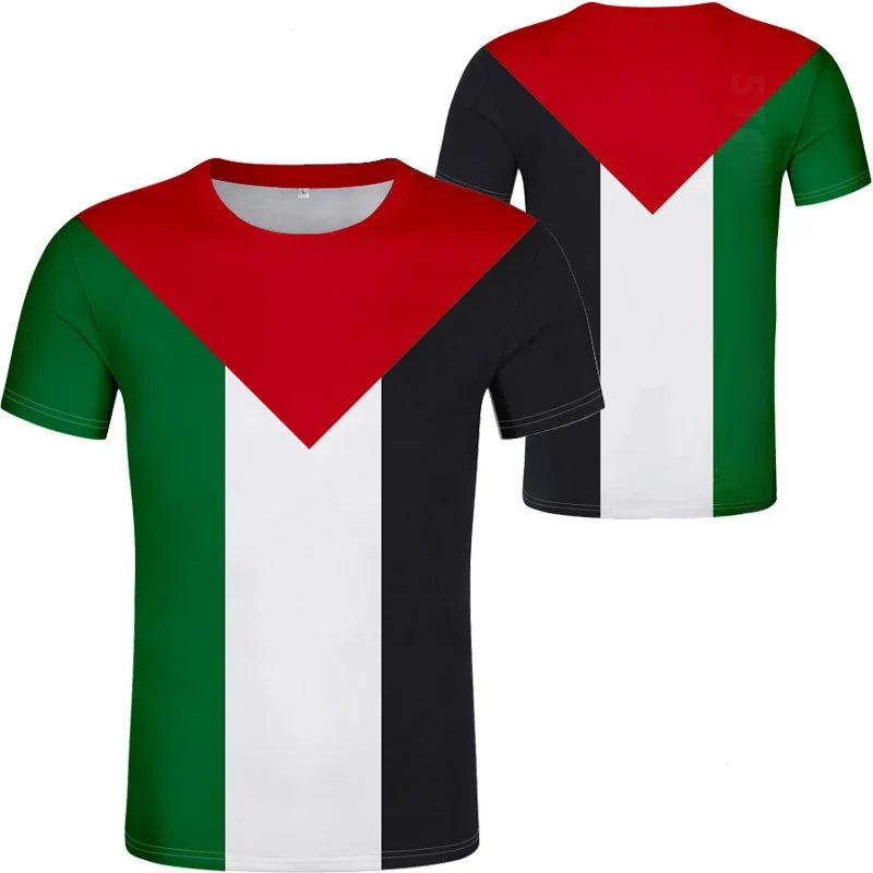 Palestinian Flag T Shirt Summer Sports Football Jersey Men's Graphic Short Sleeved T-shirts Palestine National Day Gift Tees