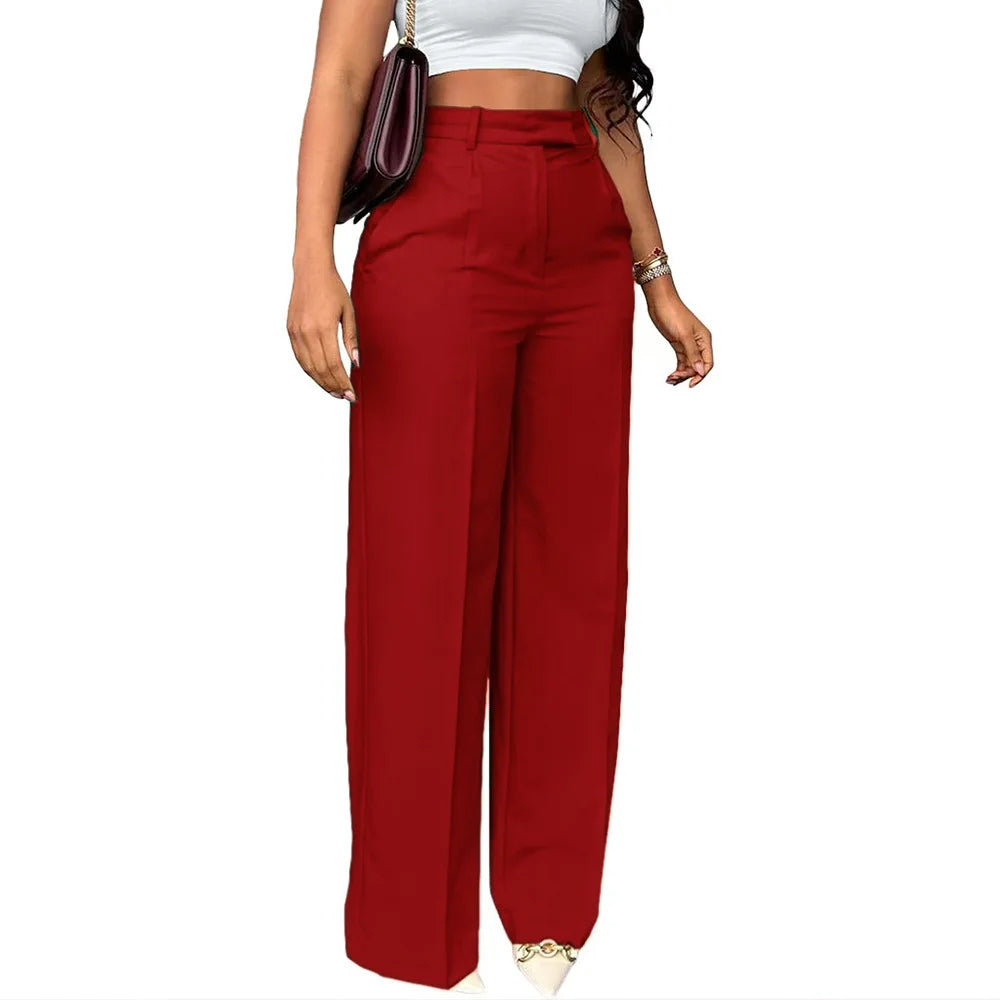 2025 New Pants Commuting High Waist Drape Straight Pants Formal Pants Casual Suit Long Pants Women
