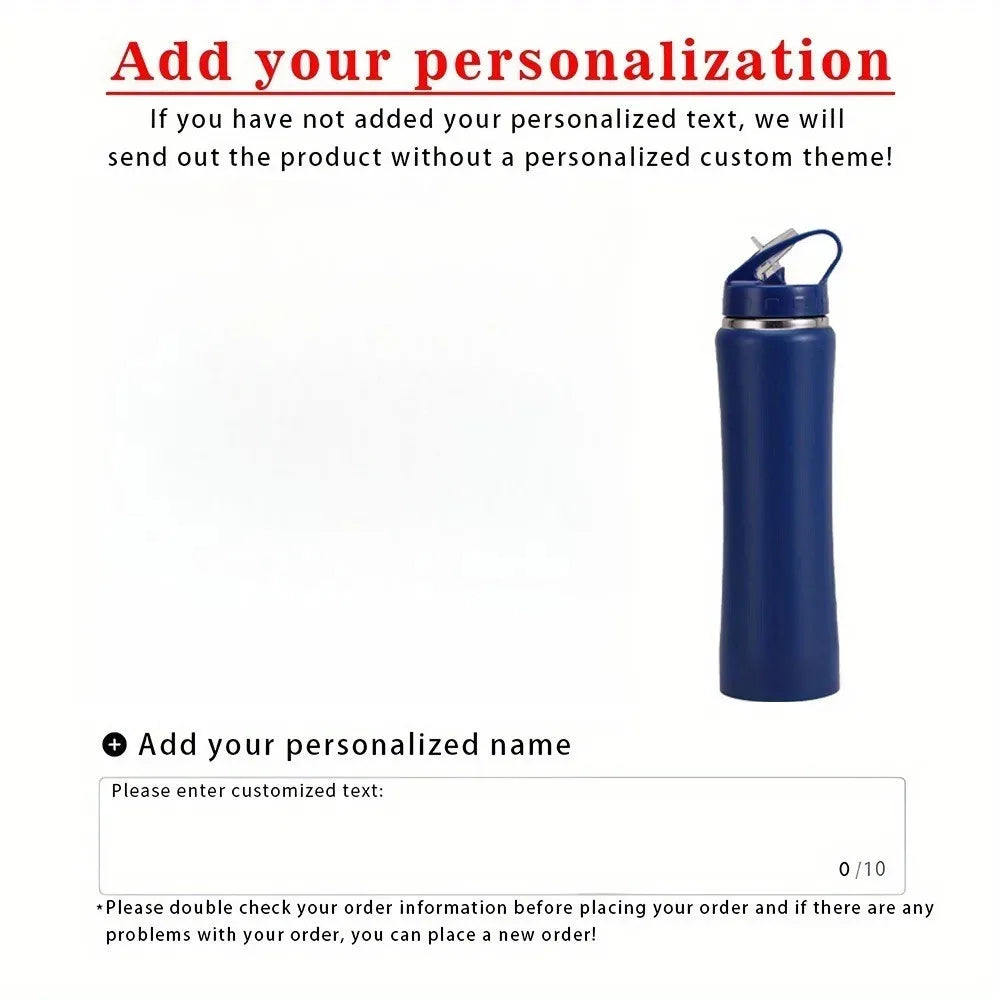 Customize Insulated Stainless Steel Water Bottle with Straw - Ideal for Outdoor Leakproof & BPA-Free Perfect Gift for Men & Wome