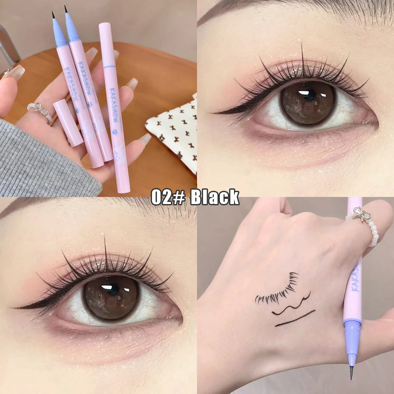Ultra Slender Liquid Eyeliner Fast Drying Smooth Waterproof Eyeliner Pen Long Lasting Black Brown Lower Eyelash Pen Cosmetics