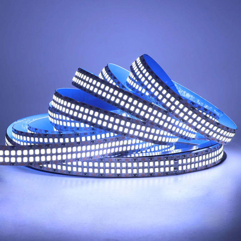 5M LED Strip Light 12V 24V 2835 LED Tape Double Row 480LEDs/m Super Bright Ribbon Diode Warm Natural Cold White Waterproof Lamp