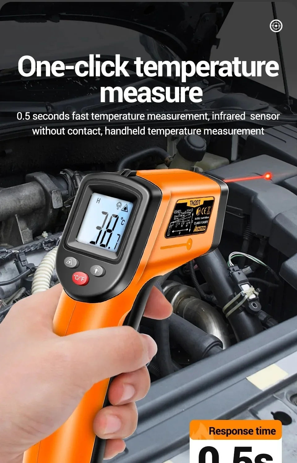 Digital Infrared Thermometer Non-contact Thermometer Industrial Precision Laser Temperature Meter Pyrometer Instrument Tool
