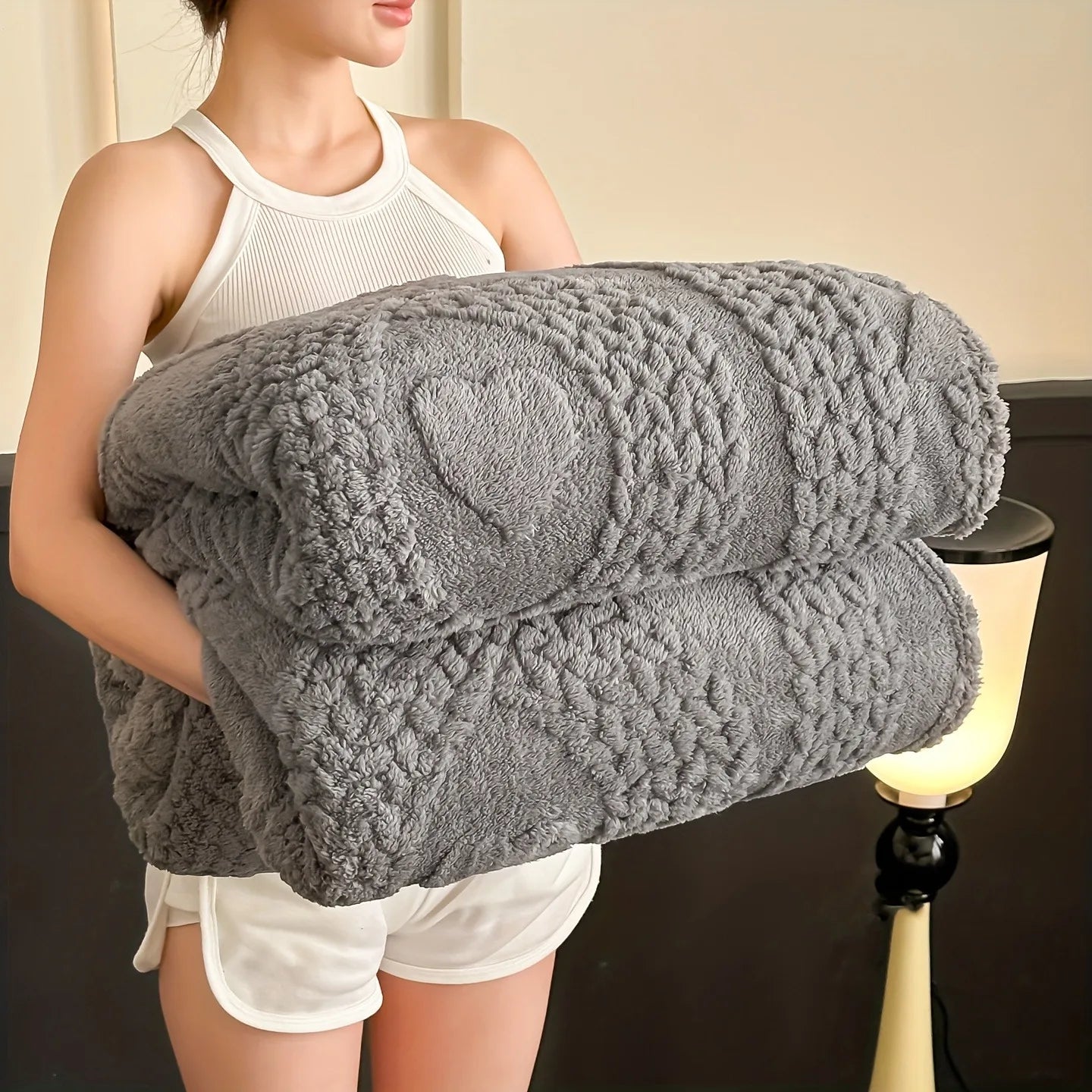 Soft Smooth Bowknot Style Blanket for Beds Sofas Office Naps Warm Experience Home Decorative Throw Blanket