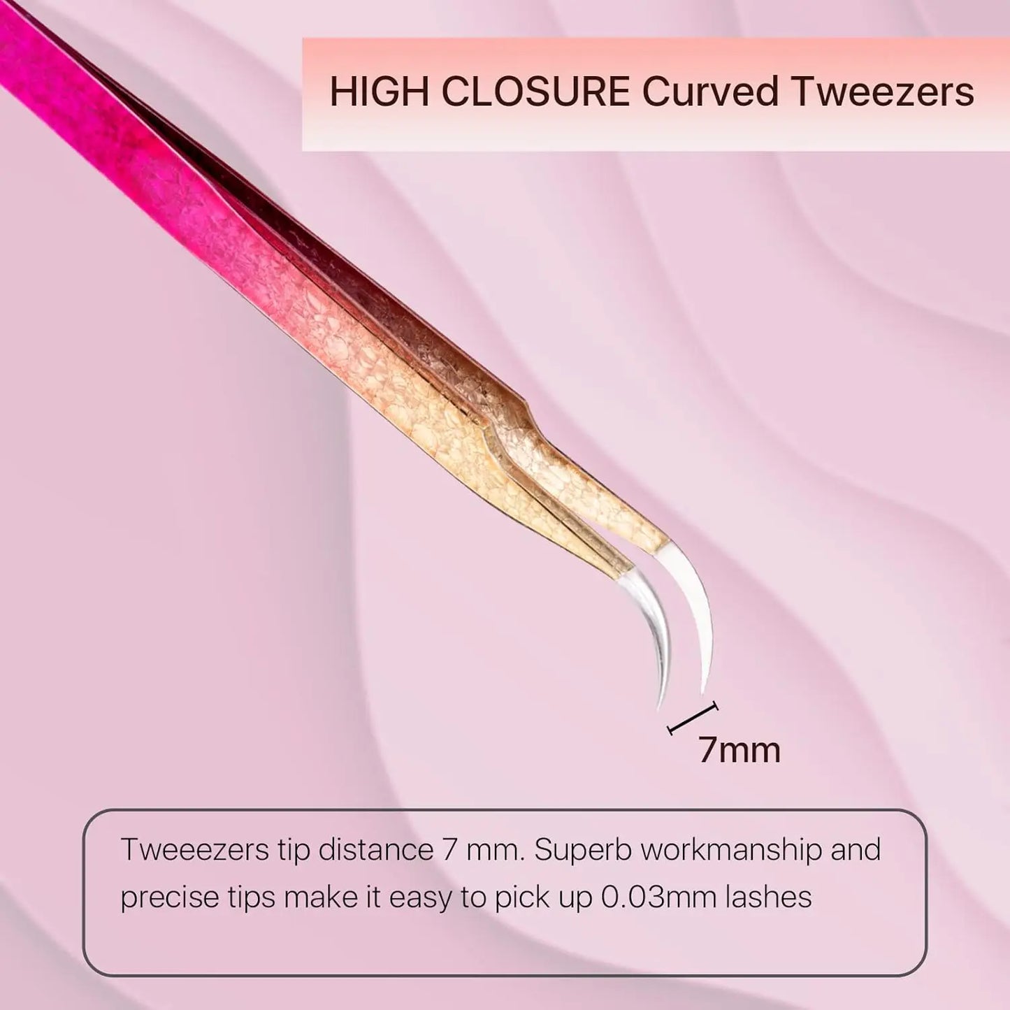 1pc/5pcs Grafting Eyelash Stainless Steel Ice Flower Gradient Tweezers Precision Color Grafting False Eyelash Tweezers