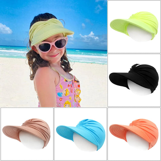 Summer Sun Hats Beach BabyGirls Boys Wide Brim UV Protection Baseball Cap for Kids Outdoor Quick Dry Breathable Empty Top Hat