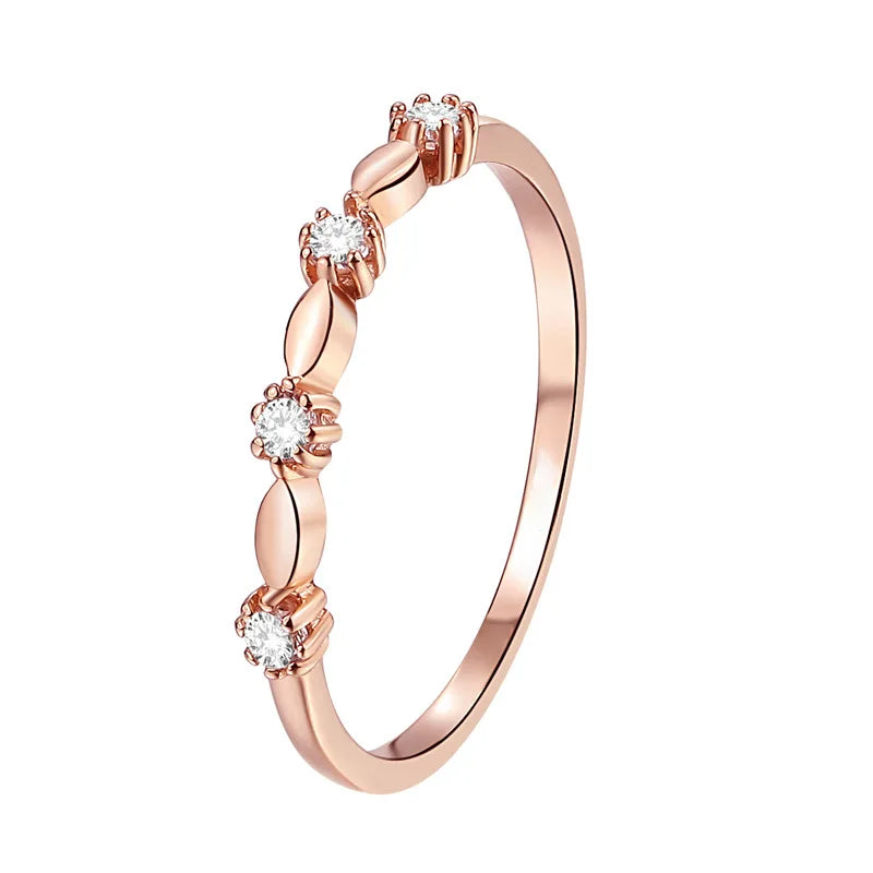 Eternity Ring Sterling Silver With Rose Gold Plate Women'S Diamond Wedding Band Girls Dating Luxury Quality Jewelry Accessories