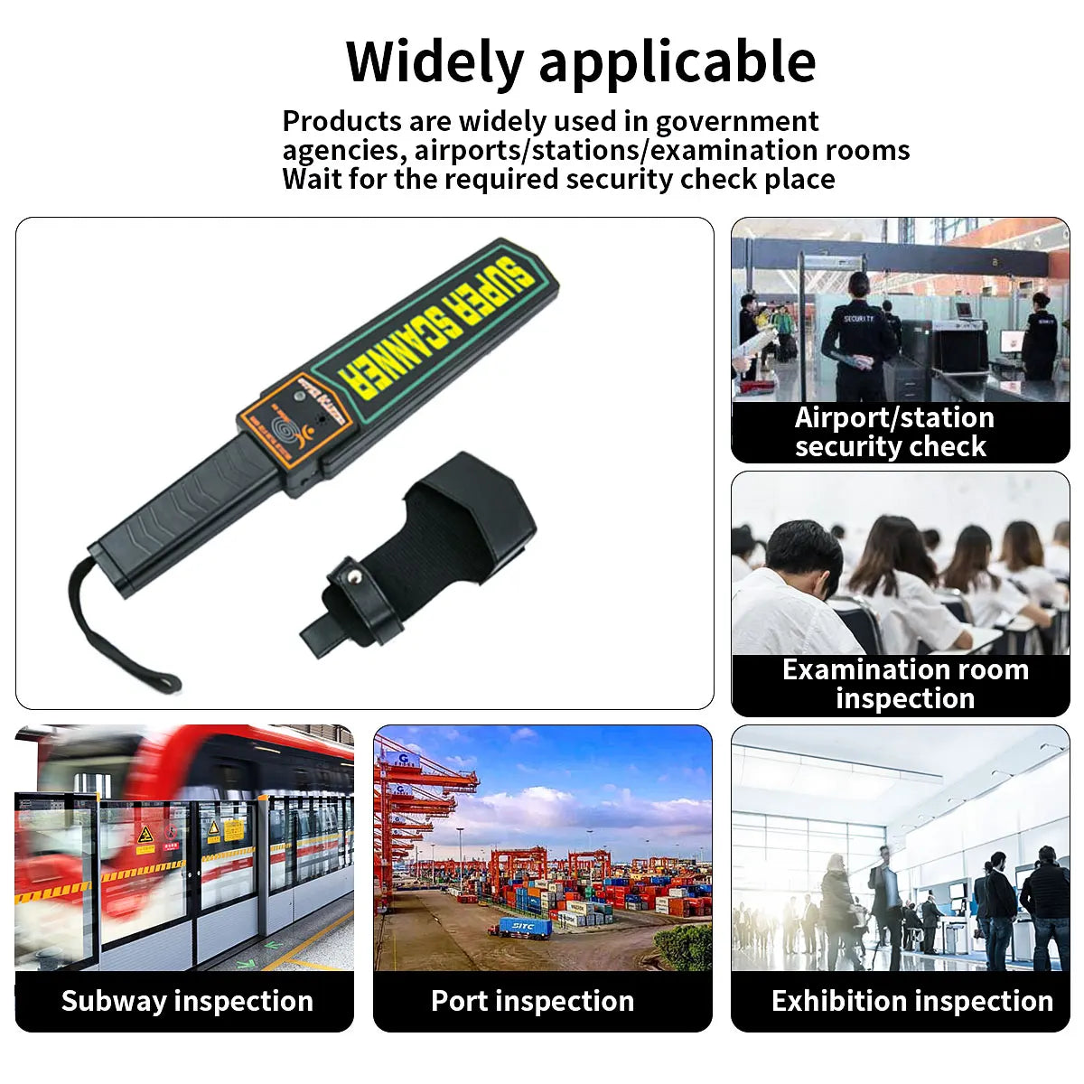 Black Metal Detector Handheld Metal Detection Outdoor Gold Finder Portable Scanner Depth Wall Detector Safe Checking