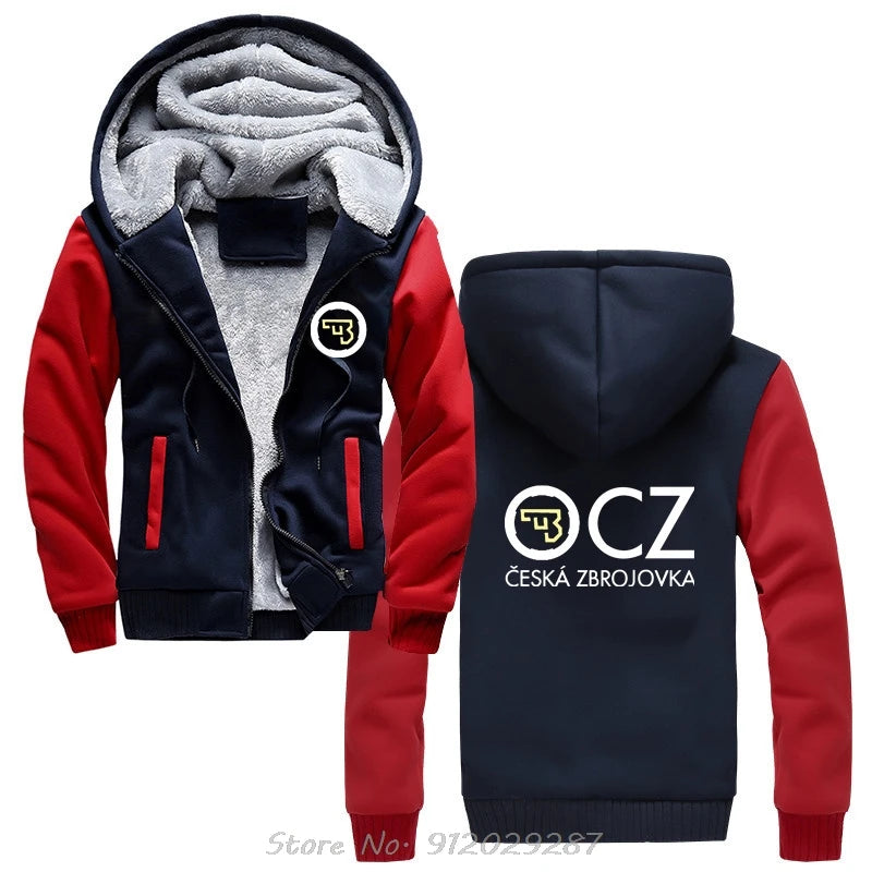 CZ Ceska Zbrojovka Czech Firearms Hoodie Men Hoody Cotton Jacket Zip Up Hoodies Men's Clothing Winter Coats Casual Streetwear