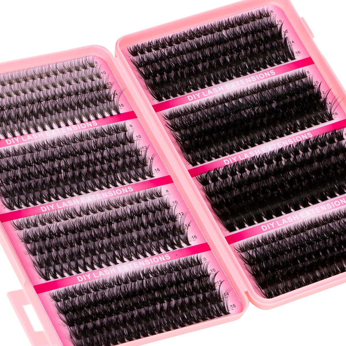 DIY Eyelash Extension Kit Soft Natural Look Wispy Kit with Bond & Seal Tweezers Reusable Cluster Lashes D Curl Individual Lash