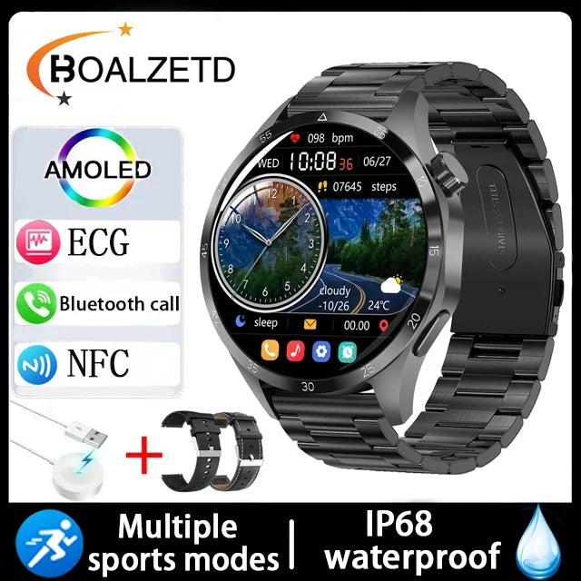 2025 New Men Watch 4 Pro 1.43 inch 360*360 AMOLED HD Screen Bluetooth Call Health Monitoring Men Watch Men For Android IOS clock
