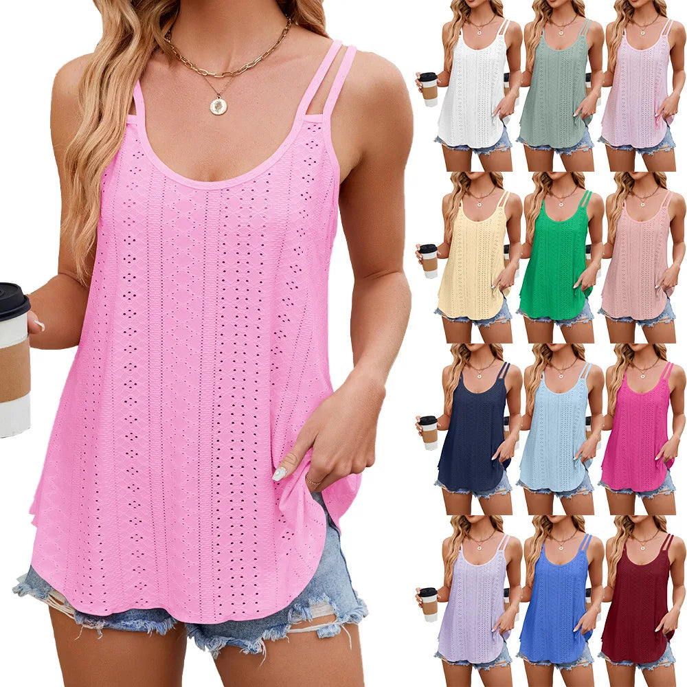 Women Summer Off Shoulder Sexy Vest Girl Fashion Top O Neck Streetwear Loose T Shirt Female Casual Sleeveless Tank Top
