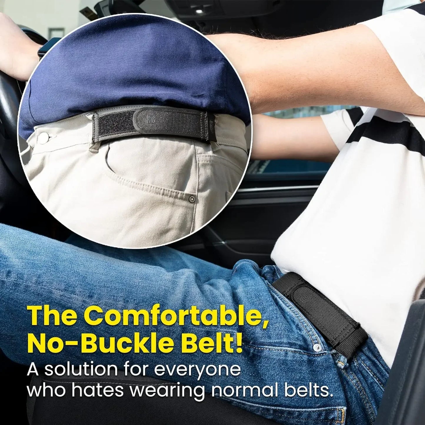 Buckle Free Waist Belts Men's Ultra-soft No Buckle Elastic Belts Fashion Comfortable Stylish Belt Loop Buckle-Free Belt Unisex