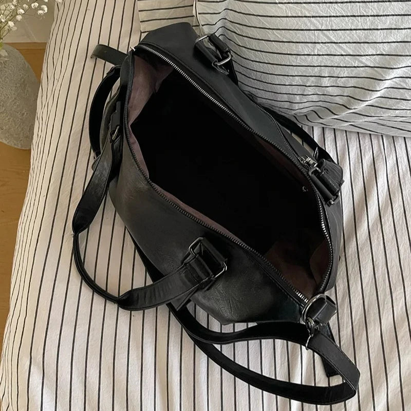 Fashion Tote Bag Leather Women Bag Simplicity Handbag Solid Vintage Shoulder Messenger Bag for Ladies