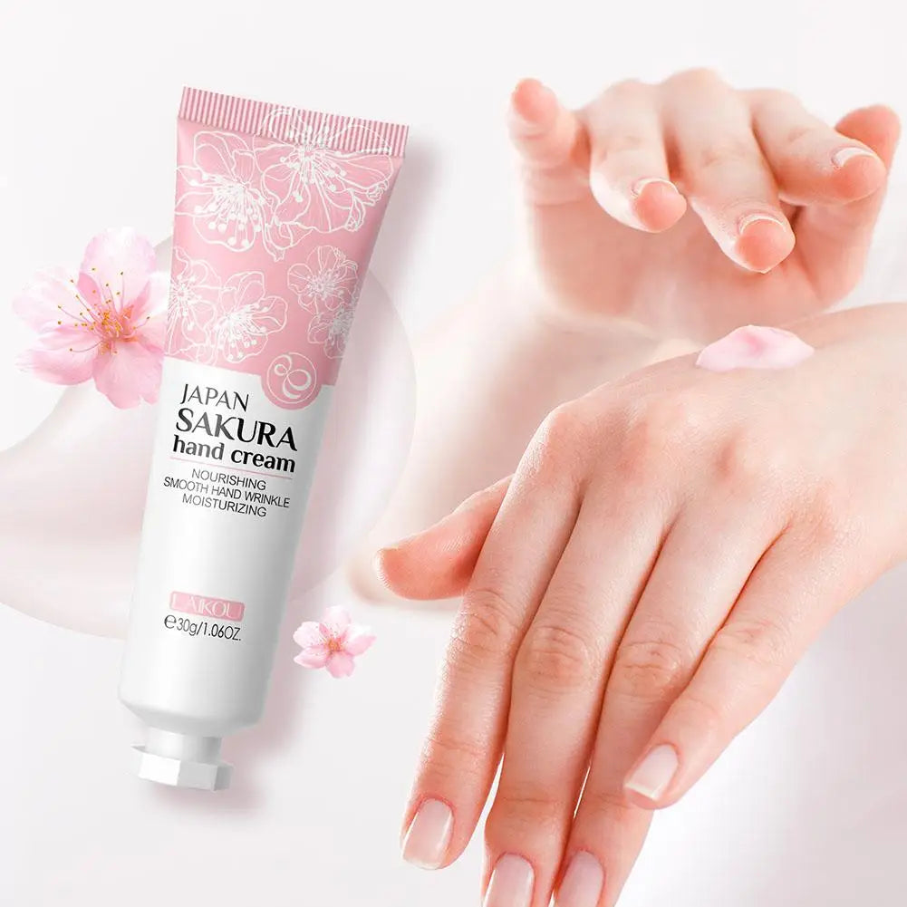 Collagen Sakura Hand Cream Skin Soften Nourish Anti-drying Deep Moisturizing Skin Care Cracked Repair Products