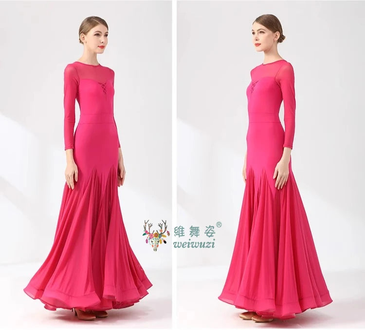 Ballroom Dance Performance Dresses Women Simple Style Waltz Dancing Wear Adult Elegant Ballroom Competition Social Dancing Dress