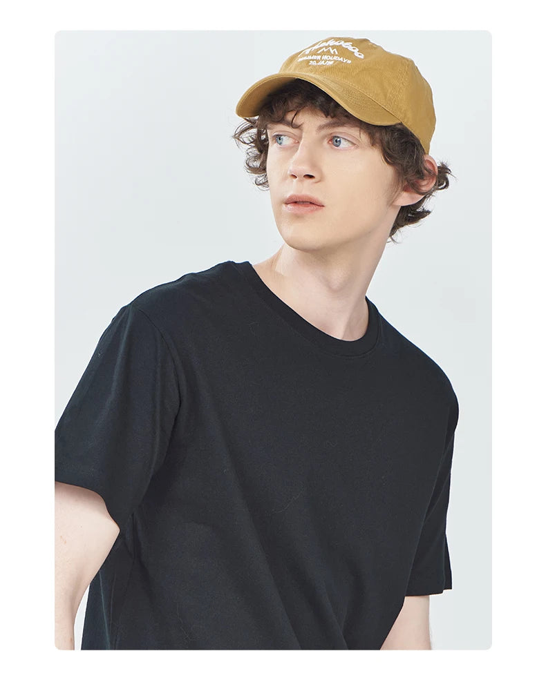 Loose Cotton Solid Tshirts Men Woman Short Sleeve Fashion Brand Trend Couple Clothing Tees Customized Candy Color Summer Tops