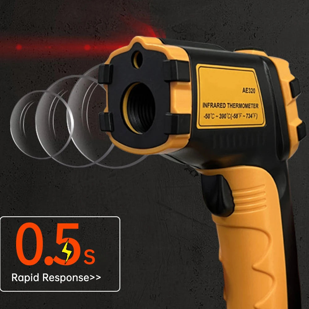 AE320 Series Digital Infrared Laser Temperature Non-contact Industrial Laser Temperature Meter Temperature Gun Tester -50℃~390℃