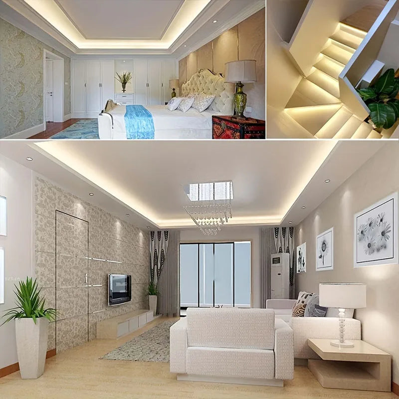 12V 24V 5m LED Strip Light 2835 120/180/240 LEDs Flexible Tape Bright 8mm PCB  Home Decoration