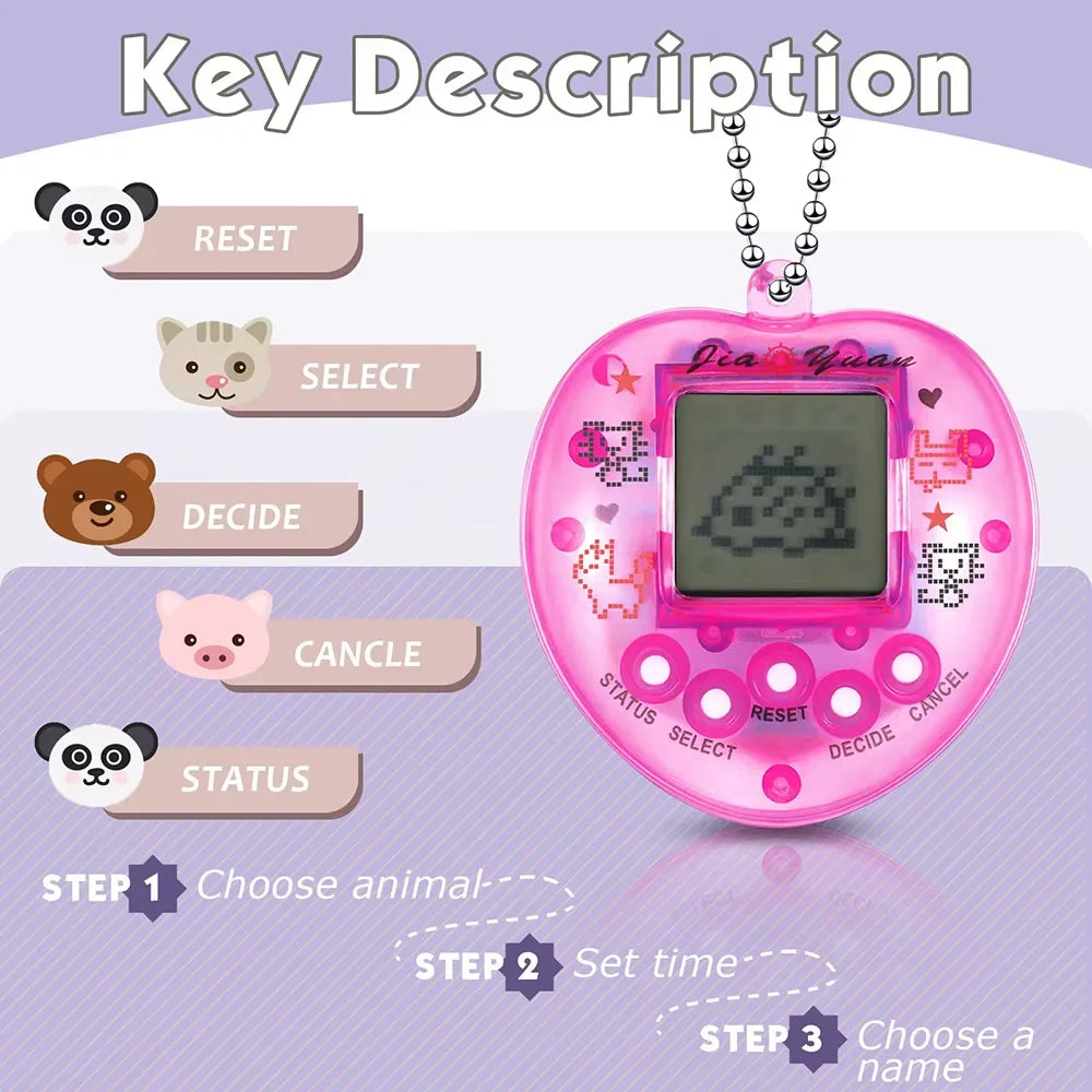 Tamagotchi 1Pcs Children's electronic Pet 168 Pets In 1 Virtual Cyber kid Digital Pet Toy Pixel Funny Gift Play Toy keychain BTJ