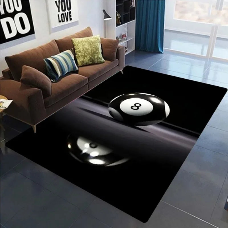 Carpet Simple Black 8 Area Rugs Bedroom Carpet Bearbrick Billiards Black 8 Pool Table Mat Dirt Resistant Carpet Floor Mat