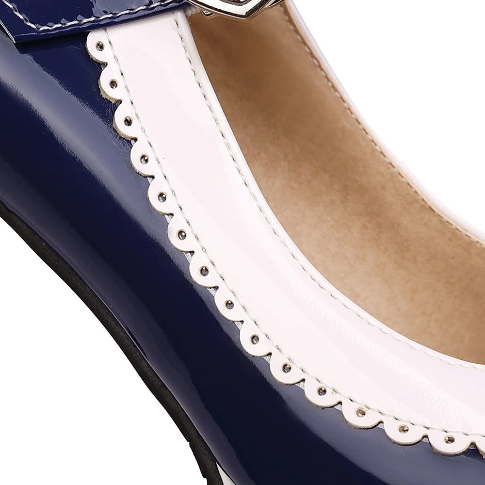 Women's shoes on Heels Women Mixed colors Platform Pumps Shallow Mouth Round Toe Shoes for Woman Mary Jane high heels Footwear
