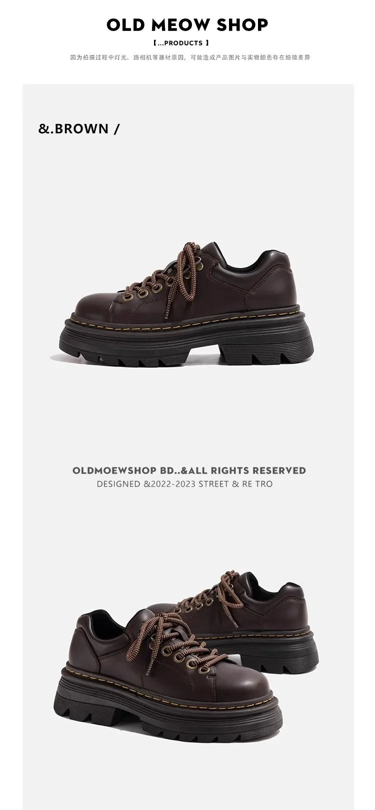 Womens Derby Shoes Autumn British Style Female Footwear Loafers With Fur Round Toe Clogs Platform Casual Sneaker Leather