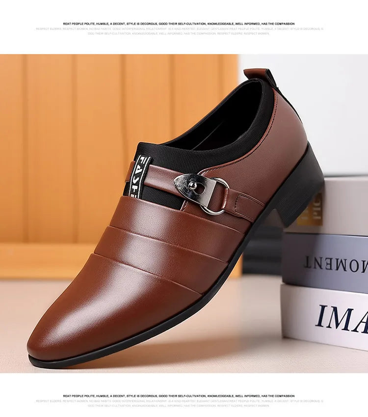 Men Dress Shoes Slip on Formal Suit Wedding Shoes for Male  Wedding Office Work Shoes Slip on Loafers Elegant Man Dress Shoes