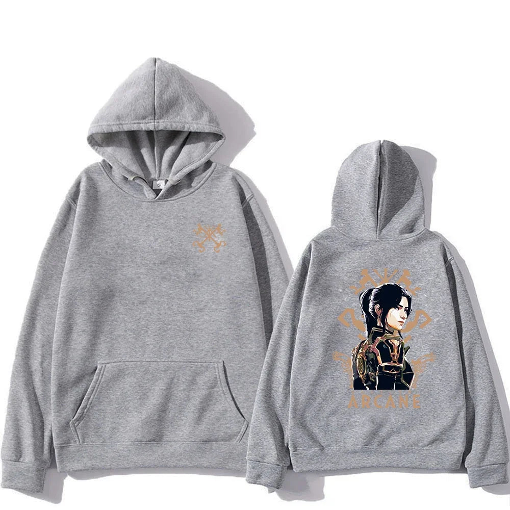 Arcane 2 Caitlyn Hoodie 2024 Anime womens Hoodies Harajuku Aesthetic Winter Fleece Pullover Sweatshirt for