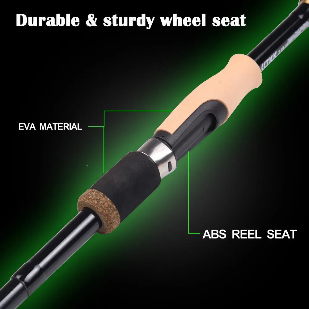 Fishing Lure Spinning Casting Rod Baitcasting Carbon Fiber Feeder 1.6M 1.8M 2.1M 2.4M Durable Cork Wooden Handle Travel Tackle
