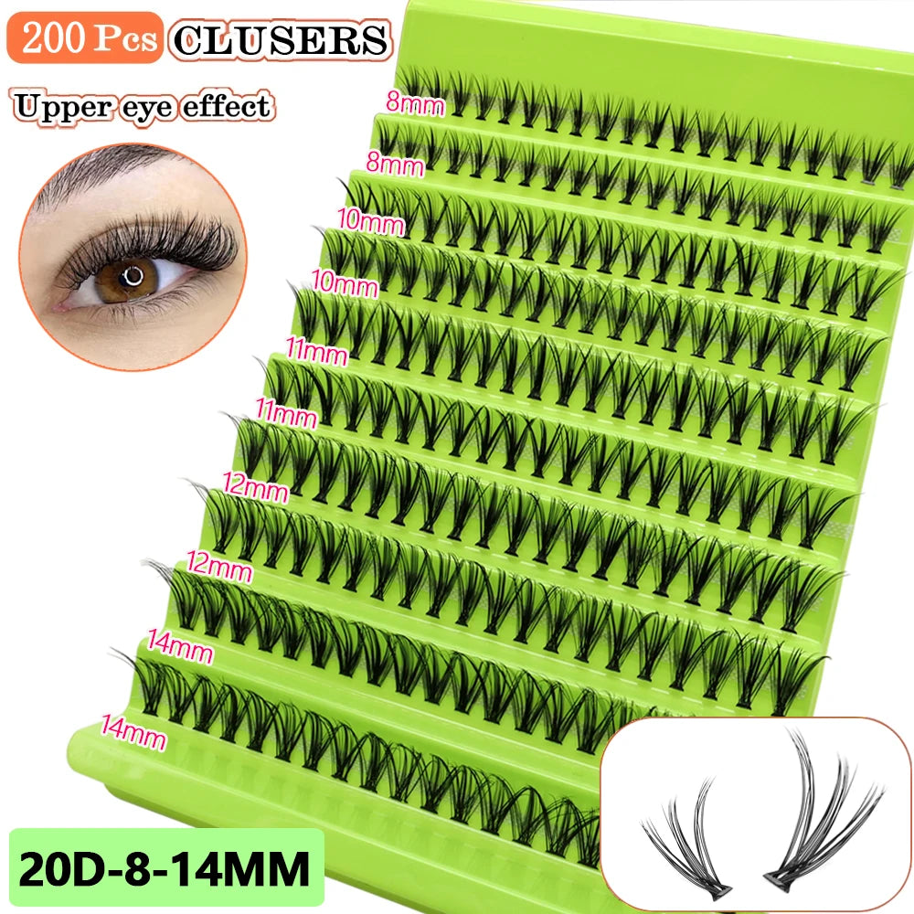 10 rows of 400 clusters makeup 3D eyelash extension natural eyelash tool 30/40/60/80D false eyelash personal eyelash extension