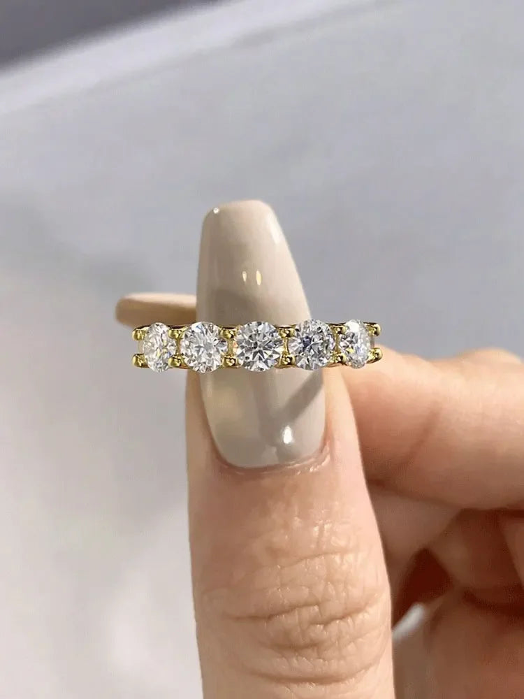 925 Sterling Silver Round Zircon Shiny Gorgeous Rings For Women Engagement Wedding High Quality Fine Jewelry