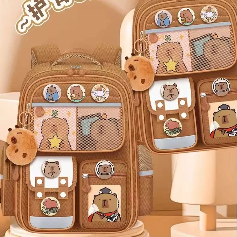 Capibara Student Schoolbag, Large-capacity Children Backpack.Girl Boy Kids Back To School Book Bags