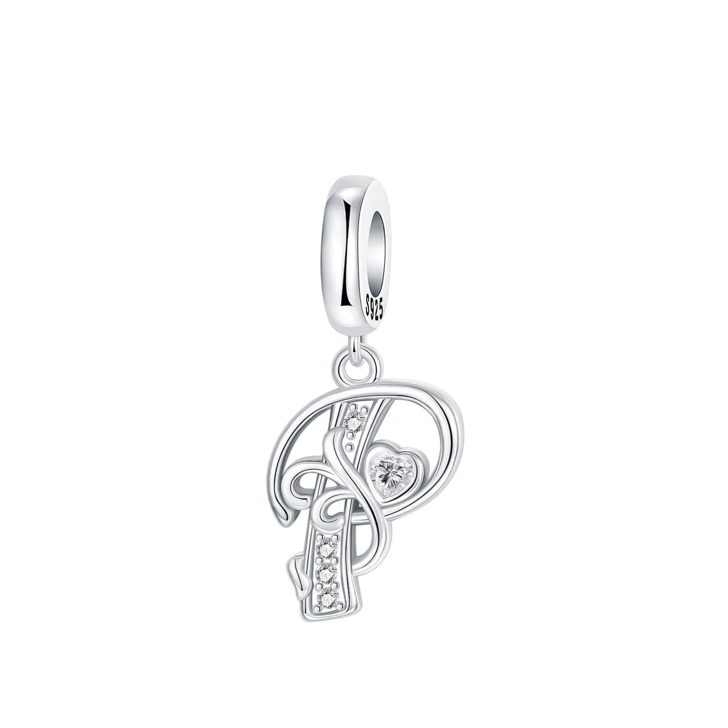 925 Sterling Silver Full series of A-Z letters pendant Charms For Original  Bracelet Charm Necklace Diy Female Jewelry