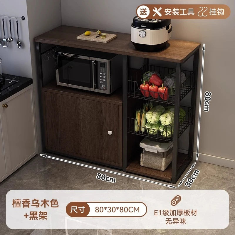 Heavy Duty Large Capacity Storage FurniturePantry Cabinet with Adjustable Shelves & Mesh Baskets Microwave Dishes