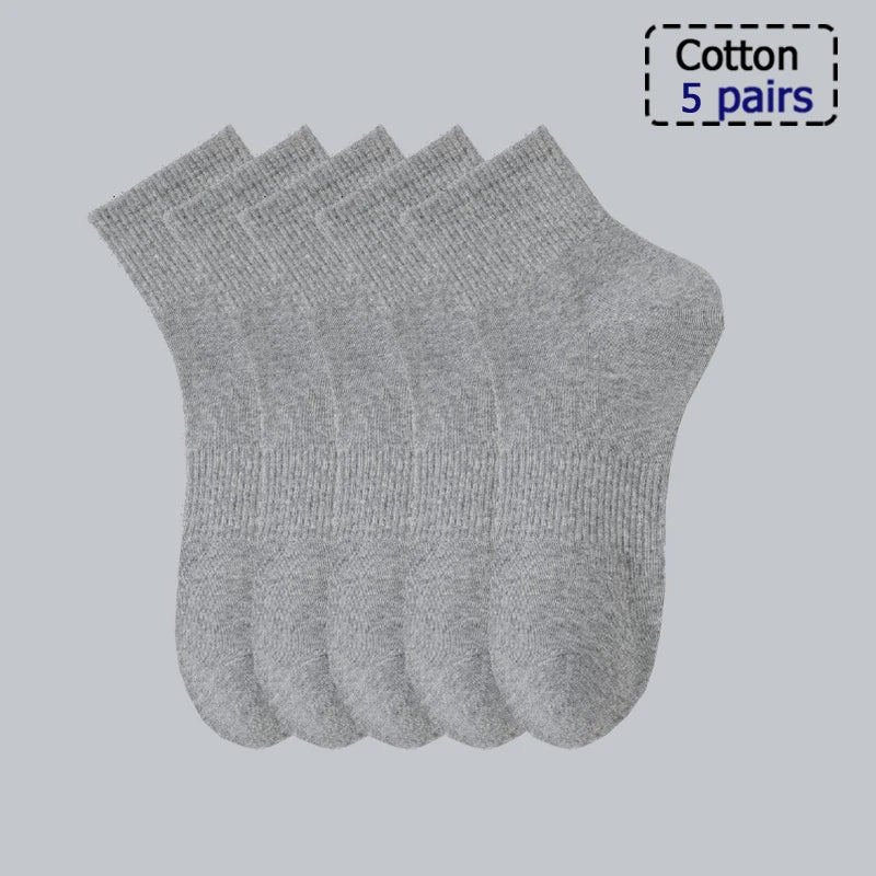 3/5/6 Pairs  Cotton Outdoor Sports Socks, Sweat Absorbing and Odor Resistant Cotton Running Basketball Socks, Trendy Socks