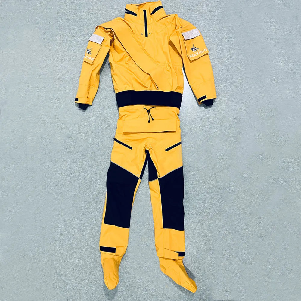 Front Entry Waterproof Full Drysuit Detachable Hooded Dry Suit Clothing for Kayaking Paddling Rafting Canoeing Sailling Kitesurf
