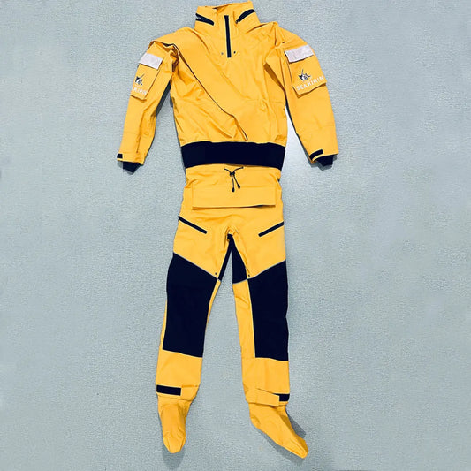 Front Entry Waterproof Full Drysuit Detachable Hooded Dry Suit Clothing for Kayaking Paddling Rafting Canoeing Sailling Kitesurf