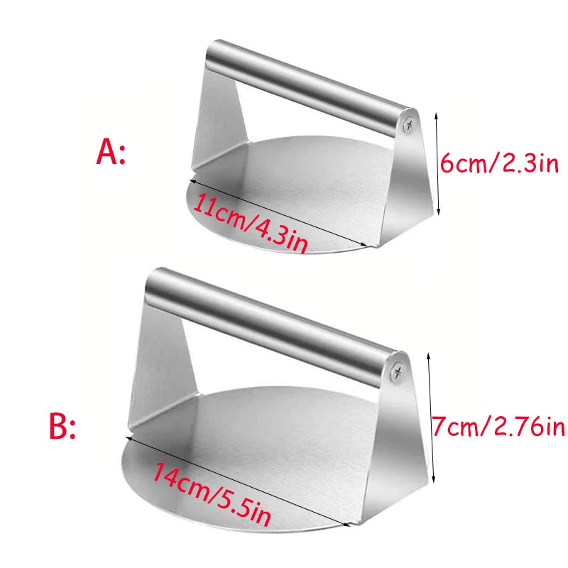 Stainless Steel Smash Burger Press Hamburger Patties Meat Masher Circular Meat Press Mold for Deli Meats Kitchen Accessories