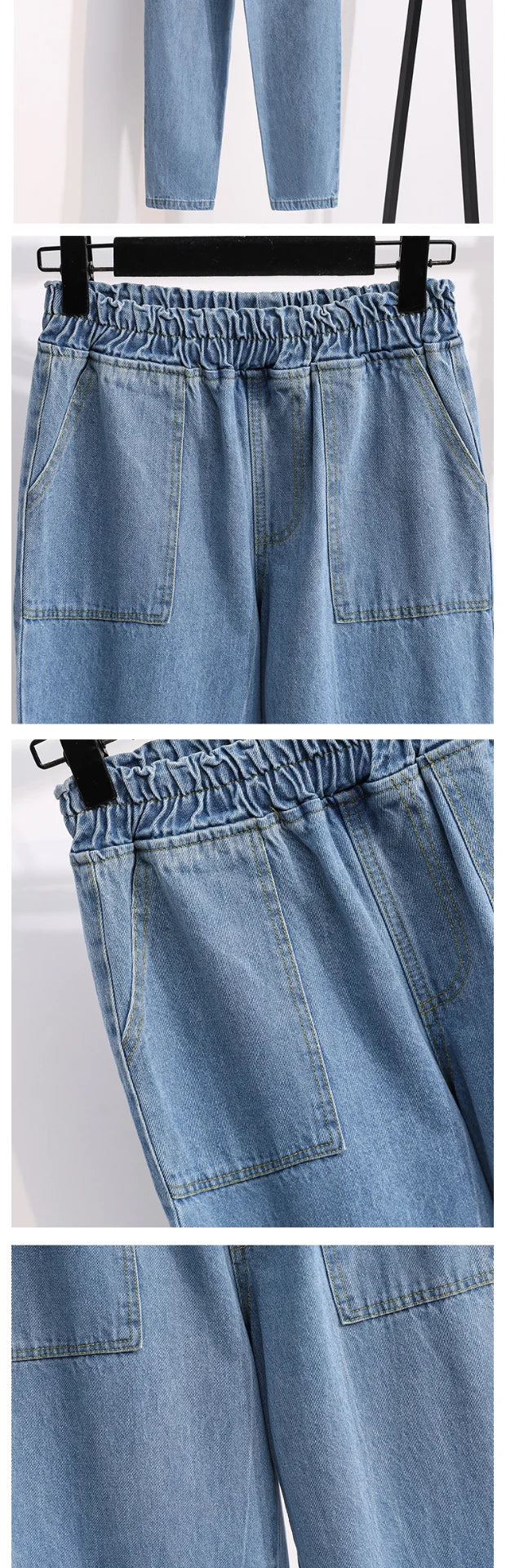 plus Size Denim Trousers High Waist Straight Leg Women's Spring Faion Slimming Long Pants Casual Harajuku Sle Jeans