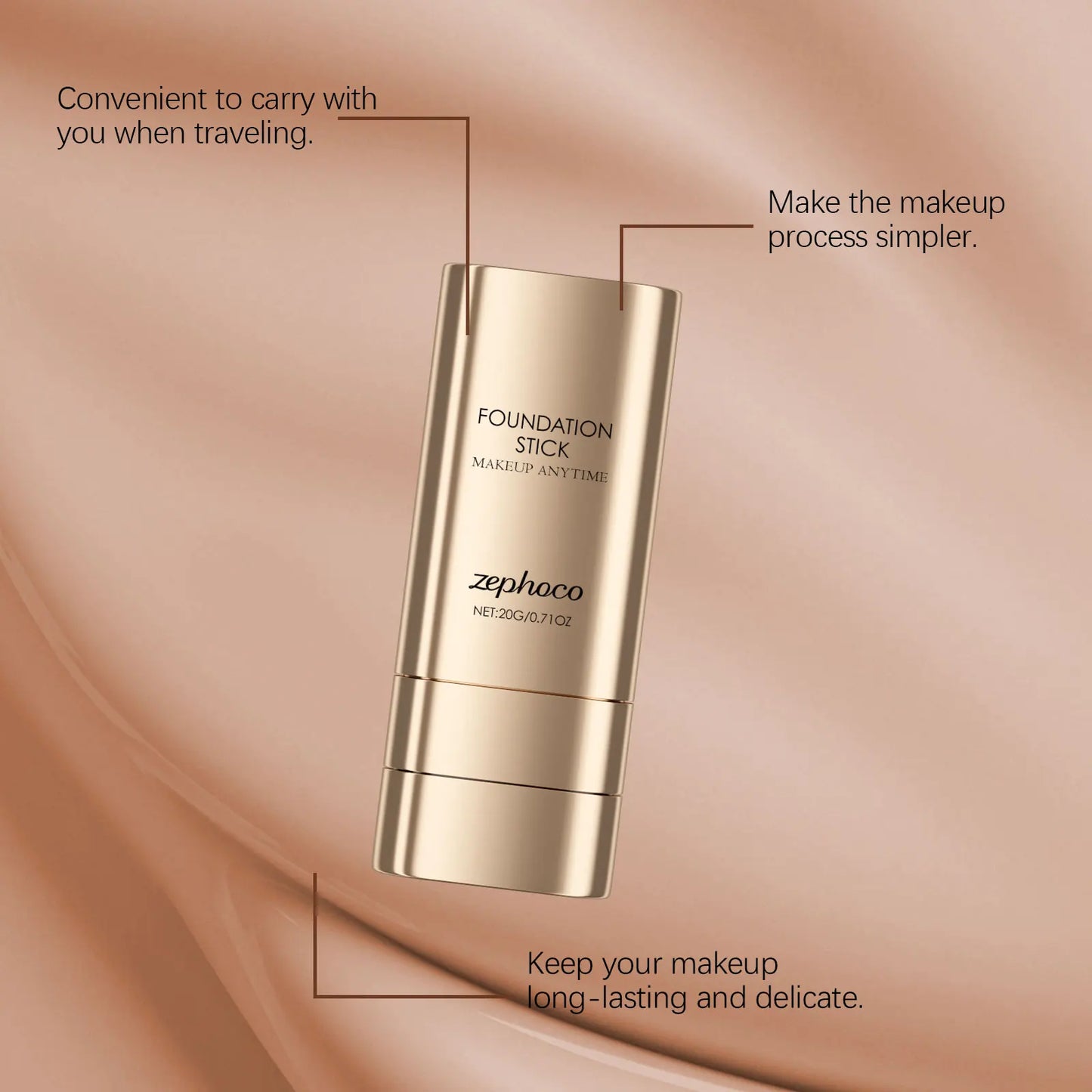 2-in-1 Foundation Stick for Uneven Skin Tone Lightweight and Adherent Moisturizing Natural Concealer Clear Matte Foundation