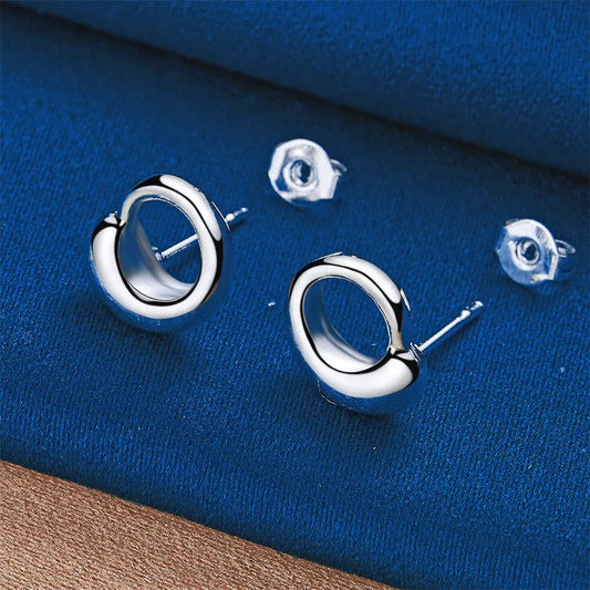 925 sterling silver luxurious and exquisite round earrings, fashionable ladies' temperament gift, party accessories jewelry