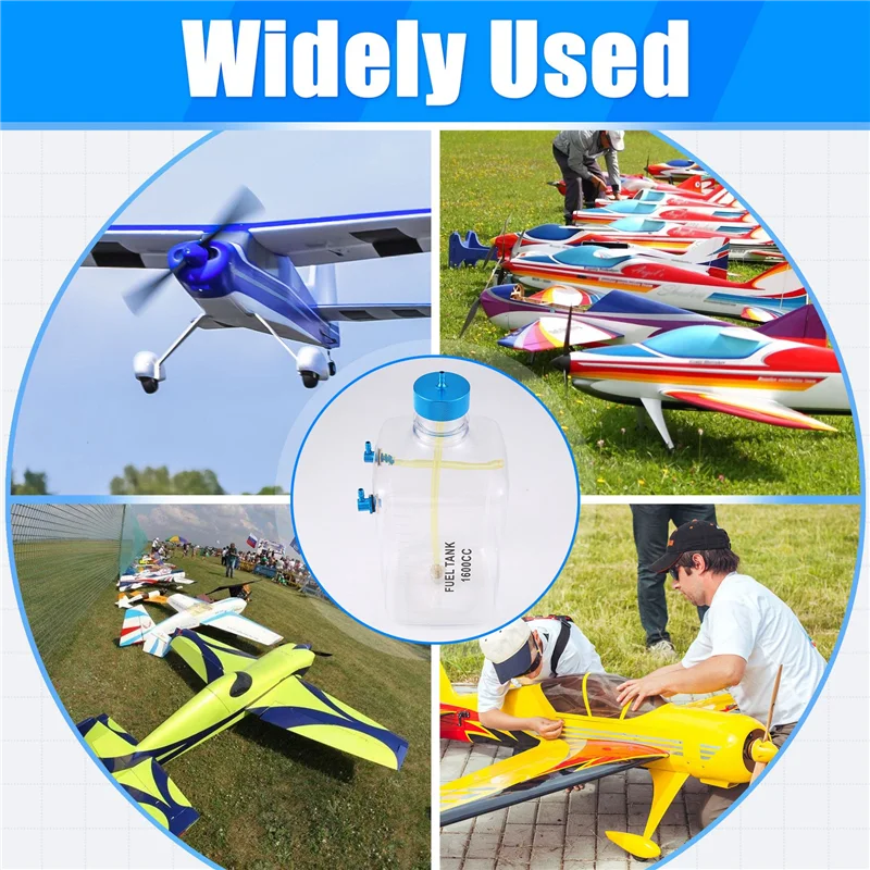 B78B-Fuel Tank Petrol Transparent Plastic Bottle CNC For RC Gas And Nitro Airplane
