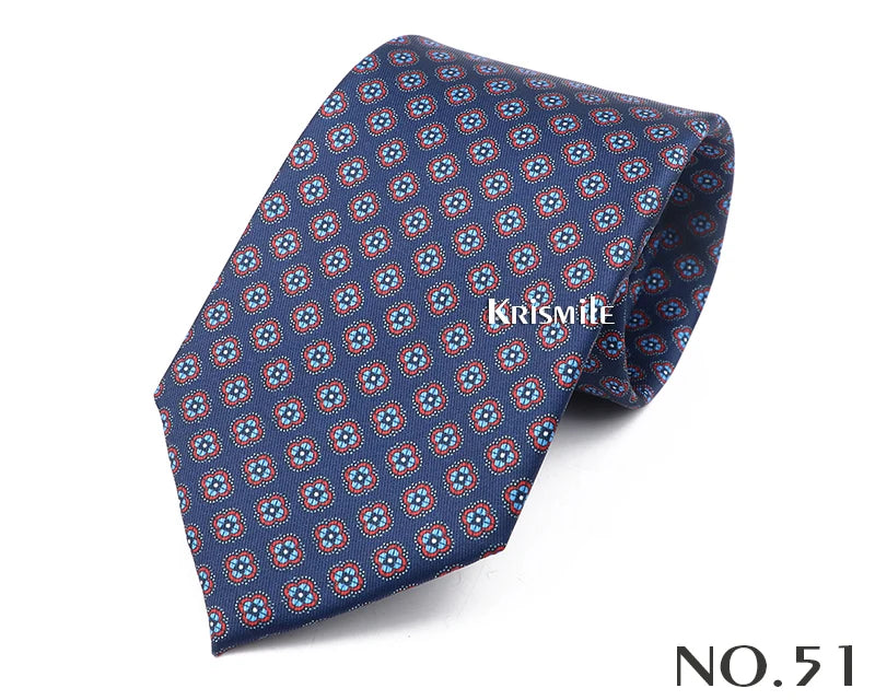 New Design Bohemian Style Necktie For Men Silk Touch Soft Blue Red Yellow Necktie Fit Wedding Party Business Office Accessory