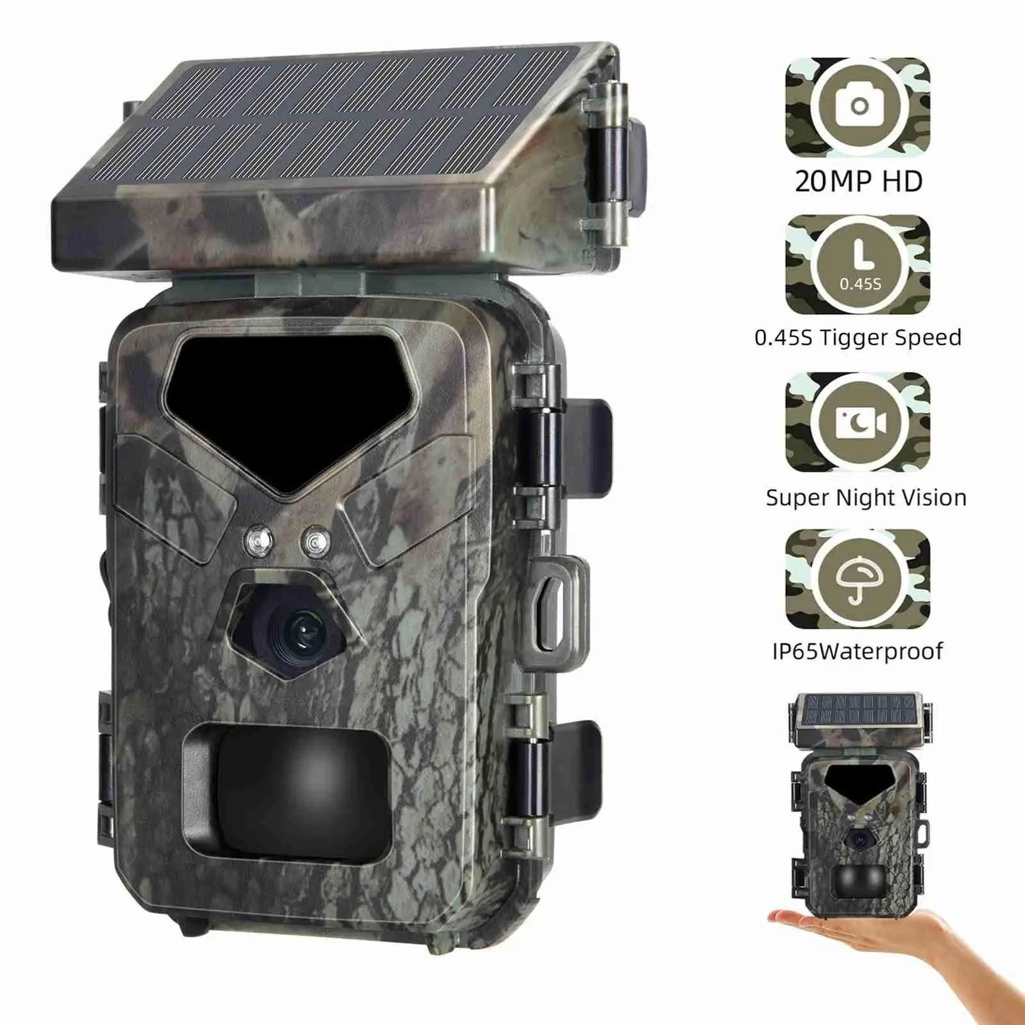 2025 New Hunting Game Camera 20MP/1080P Hunting Camera 0.3s Trigger Speed Night Vision Motion Activated Trail Camera for Outdoor