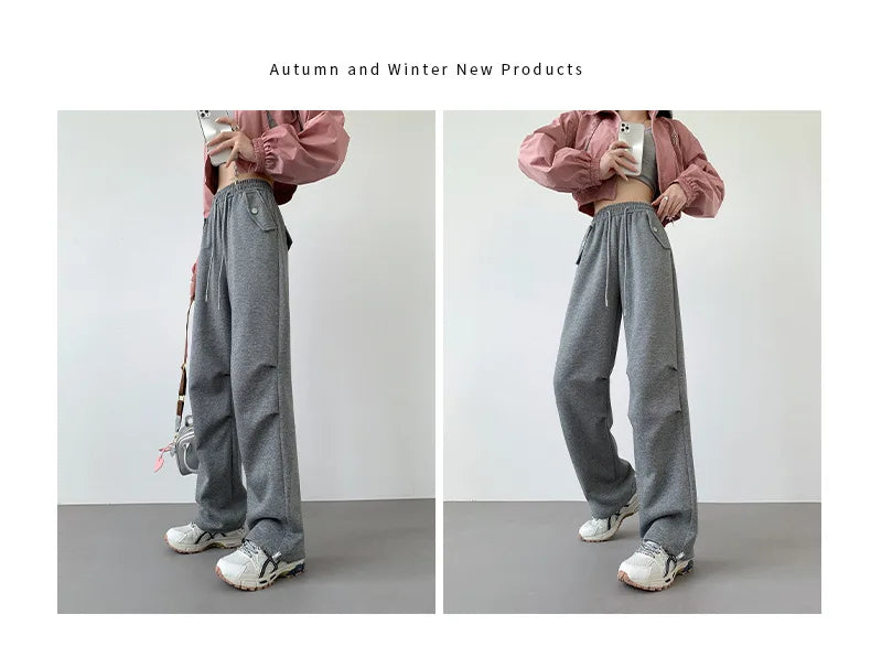 pants for women in autumn 2025 new loose fitting straight tube casual high waist wide leg pants women y2k streetwear Cargo pants