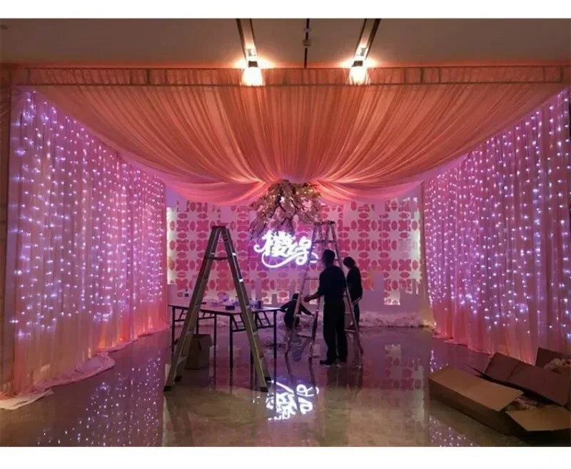 3/4/6m Curtain LED String Lights Garland USB Festoon Remote Control Fairy Garland Lights Christmas Decoration for Bedroom Home