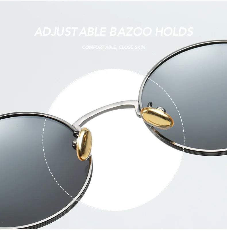 Men Polarized Sunglasses Retro Punk Style Metal Small Round Frame Sunblock Sun Glasses Drive Sports Outdoor Travel Eyewear T251
