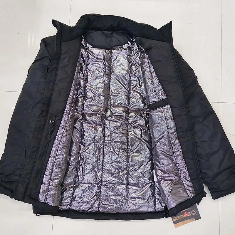 Winter Jackets Men Parkas Warm Lightweight Portable Outerwear Tactics Jacket Heat Reflective Windproof Hiking Coat Windbreaker