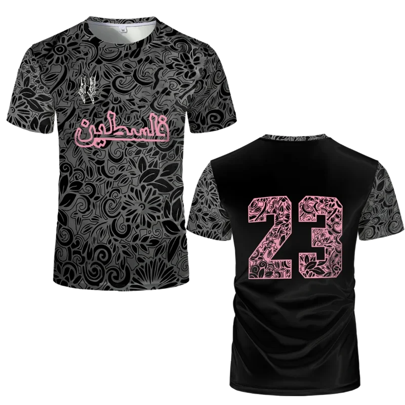 Palestine Football T Shirts Summer Fashion Short Sleeve Palestinian Flag 3D Printed T-shirts Casual O Neck Loose Mens Tops Tees