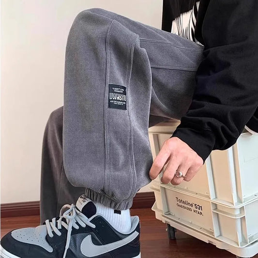 2025 New Men's Corduroy Casual Pants Autumn Winter Wear Resistant Dirt Proof Loose Fit Sport Style Trousers for Working